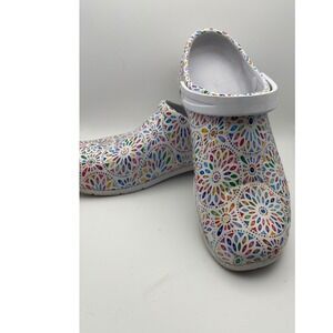 Any wear Colorful Floral Clogs Comfort Slip On Shoes sz‎ 9